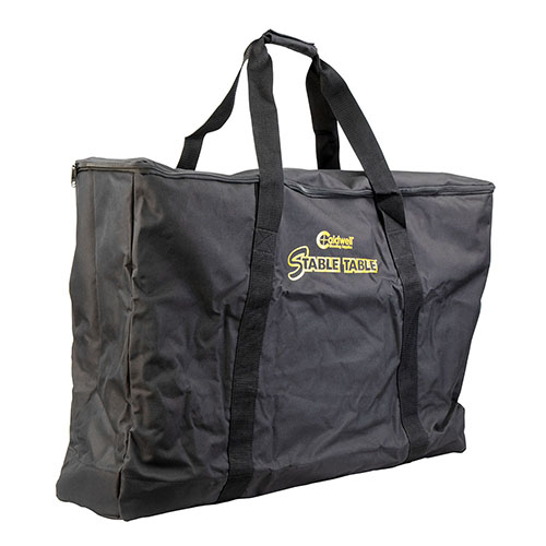 Le sac de transport Caldwell The Stable Table est robuste, avec des sangles rembourrées, une fermeture éclair résistante et un tissu double épaisseur pour protéger ton Stable Table.