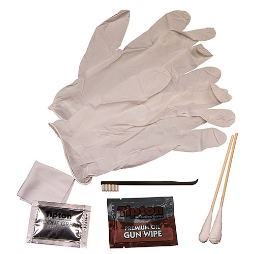Le Kit de Nettoyage de Pistolet Tipton est idéal pour tous les tireurs, nettoie les calibres de .380 à .45 et se range facilement dans son emballage refermable.