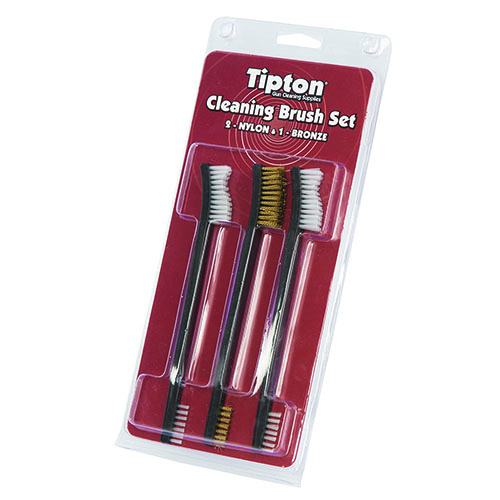 Le set de brosses de nettoyage double face Tipton te permet d'atteindre les espaces étroits avec des poils en nylon et de nettoyer les résidus tenaces avec des poils en bronze.
