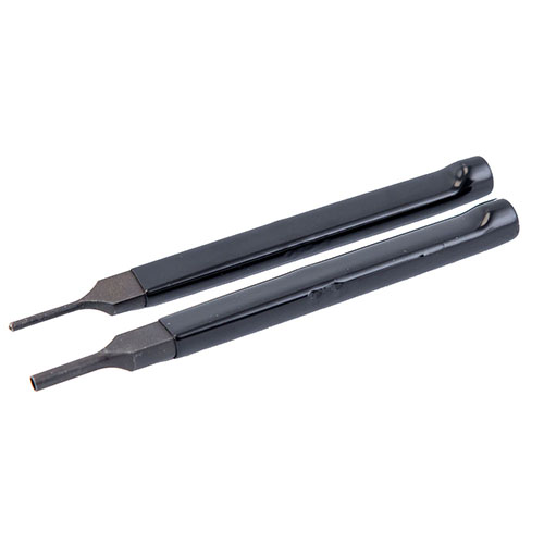 Le kit Wheeler® Bolt Catch Install Punch te permet de démarrer facilement les pins de verrouillage avec le starter punch et de les finir parfaitement avec le finishing punch.