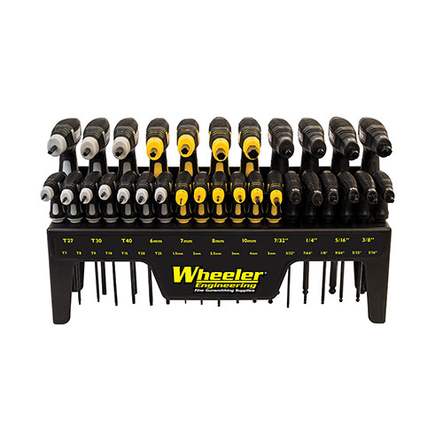 Complète ton établi avec le set de 30 outils P-Handle de Wheeler, offrant un accès rapide aux drivers SAE Hex, Metric Hex et Torx, idéal pour ton atelier.
