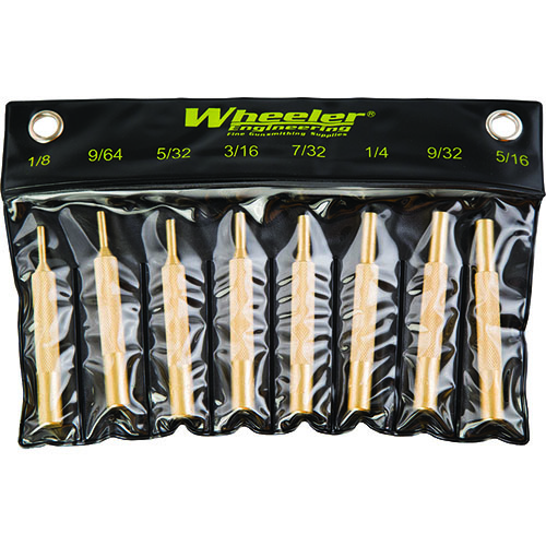 Le set de poinçons en laiton Wheeler comprend 8 tailles (1/8" à 5/16"), parfait pour des travaux de précision sans endommager tes pièces.