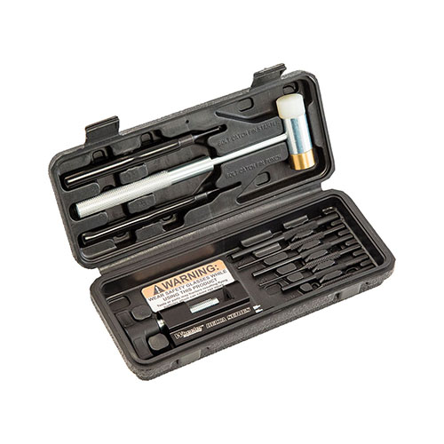 Le kit Wheeler Delta Series AR 15 te permet d'installer tous les roll pins sans abîmer ton arme, avec des outils adaptés et des embouts précis pour un travail parfait!