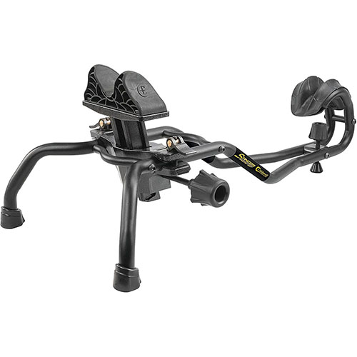 Le Caldwell Stinger Shooting Rest offre une stabilité rock solid, un ajustement rapide en hauteur et des supports qui protègent ta carabine pour des tirs précis.
