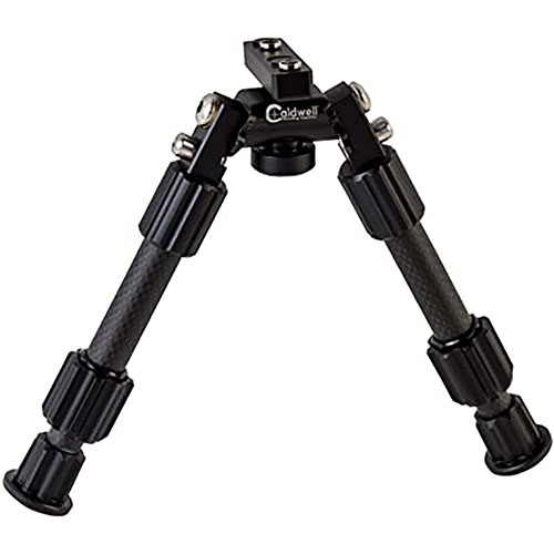 Améliore ta précision avec le bipied Caldwell Accumax 9”-13” : jambes en carbone déployables, pieds en caoutchouc, réglage facile et angle de 180°.