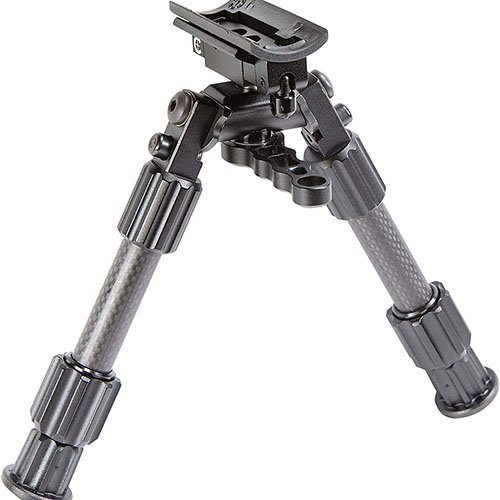 Le bipied Caldwell en fibre de carbone est super léger (13 oz), robuste, avec des pieds antidérapants et des réglages rapides pour une utilisation optimale en chasse.