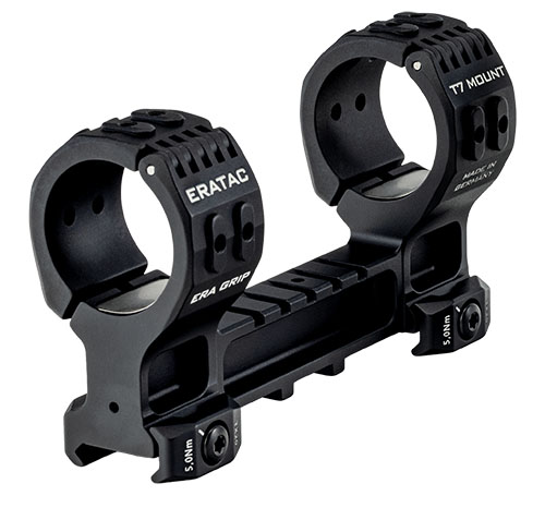Le T7-Mount court 34 BH 21 mm d'ERATAC assure une fixation robuste et précise de tes accessoires Picatinny, disponible en deux hauteurs pour un alignement optimal.