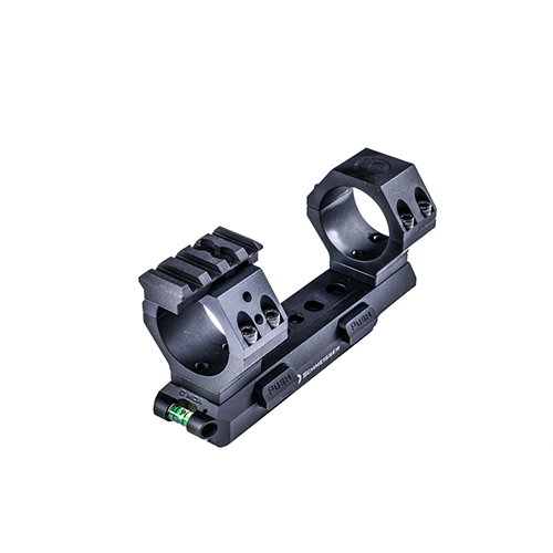 Découvre le montage SCHMEISSER USM-SCOPE 34mm, un système de fixation rapide et fixe, ajustable, avec niveau à bulle pour une précision optimale sur rails Picatinny.