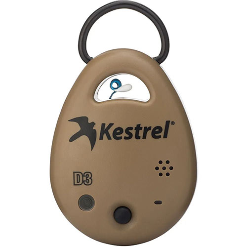 Le Kestrel DROP D3 te donne des mesures précises de température, humidité et pression, idéal pour le tir longue distance et d'autres applications.
