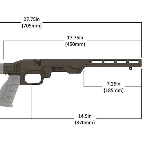 Le système de châssis LSS-RF Gen 2 est léger, compact et compatible avec les carabines 22LR/17 HMR, utilisant des chargeurs d'origine et des accessoires AR.