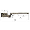 Le MDT XRS est un système complet avec un design traditionnel, ajustable, sans besoin de bedding, et compatible avec les chargeurs AICS pour Howa/Weatherby.