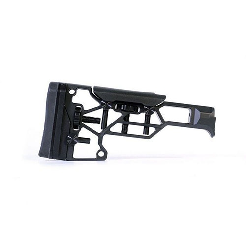 Le MDT Skeleton Rifle Stock V5 Standard offre un ajustement sans outil pour un confort optimal, avec des réglages horizontaux, verticaux et de cant pour un tir parfait.