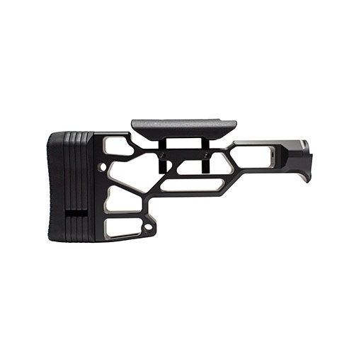 Le MDT Skeleton Rifle Stock Lite te permet d'ajuster la longueur de tir et le repose-joue, idéal pour les châssis TAC21, LSS-XL et HS3.