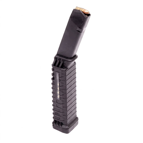 Avec l'extension Schmeisser, ajoute +33 balles à ton chargeur Glock, pour un total de 50, tout en restant compact et sans besoin d'outils.