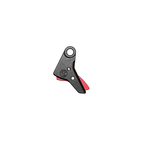 Améliore ton GLOCK Gen 3-4 avec la gâchette Timney à 3lb, offrant une sensation optimale grâce à sa finition en aluminium noir/rouge.