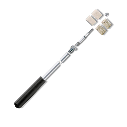 La tige de nettoyage VFG en aluminium est robuste et stable, avec un filetage 9/32" pour des éléments de nettoyage et un adaptateur M5 pour plus de flexibilité.