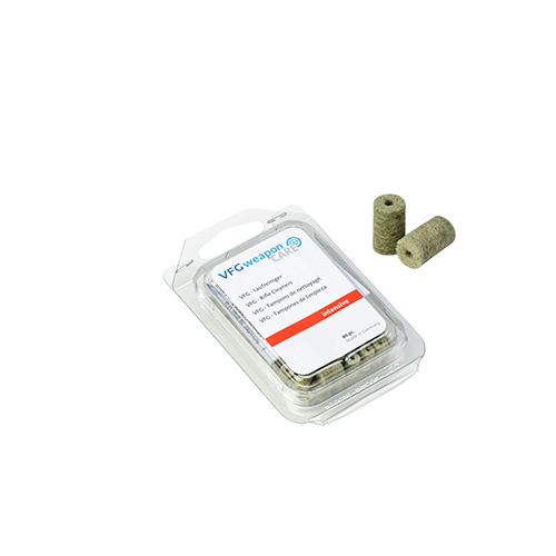Le nettoyeur de canon INTENSIF VFG pour cal. .22 allie l'absorption de la laine feutrée à l'abrasivité de l'acier, garantissant un nettoyage efficace et en profondeur.