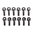 Tenon de bretelle à tête dôme 10-32 x 1/2 po lot de 12