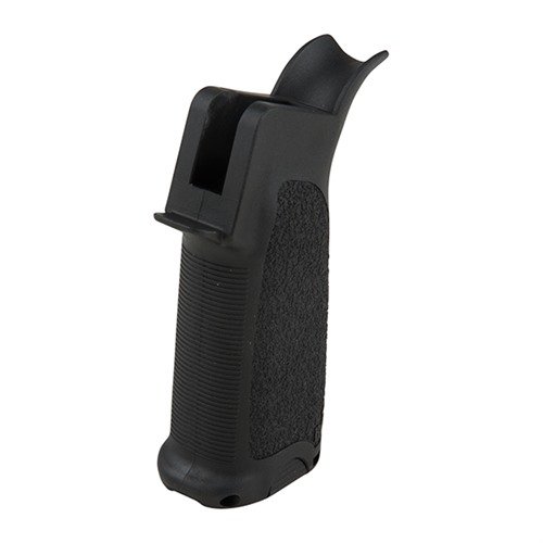 Améliore le contrôle de ton fusil avec la poignée AR-15 MOD-3 ergonomique, résistante aux chocs, avec compartiment de rangement et inserts modulaires.