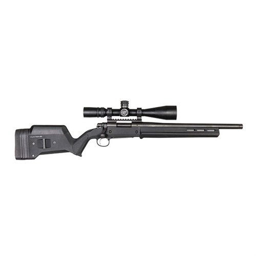 Le Magpul Rem 700 SA Hunter Stock offre ergonomie améliorée, longueur de tir et hauteur de joue ajustables, et est compatible M-LOK pour accessoires variés.