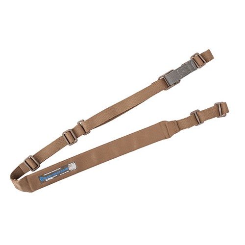 La Padded Vickers Sling offre un passage rapide du transport au combat, avec un ajusteur breveté et un rembourrage en mousse pour un confort optimal.