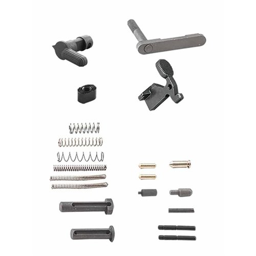 Le kit LLRPK-BLDR de Luth-AR te fournit toutes les pièces essentielles pour compléter un lower AR-15 sans les extras inutiles, idéal pour personnaliser ton arme.