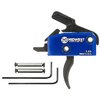 Le déclencheur courbé drop-in de Midwest Industries offre une pression de 3,5 lb, un reset rapide et un surdéplacement minimal pour des tirs précis et rapides.