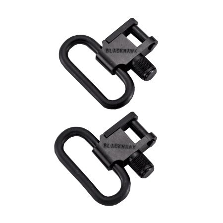 Les LOK-DOWN™ SLING SWIVELS en acier offrent une construction robuste sans pièces en plastique, avec un système de verrouillage pour une sécurité optimale lors du transport de tes armes.