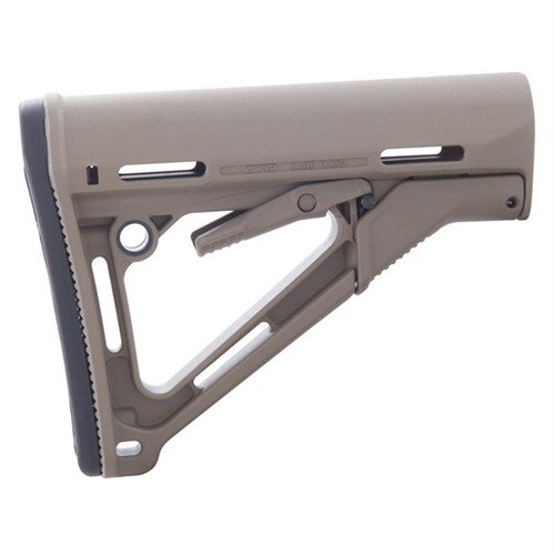 Le stock MAGPUL AR-15 CTR offre un ajustement rapide, un verrouillage sans jeu et un confort accru grâce à son design en nylon polymère résistant.