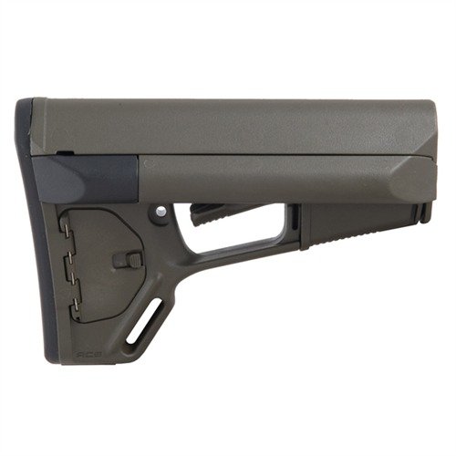Le stock ACS de Magpul pour AR-15 offre un confort optimal, un rangement pratique et un système de verrouillage double pour une utilisation sécurisée.