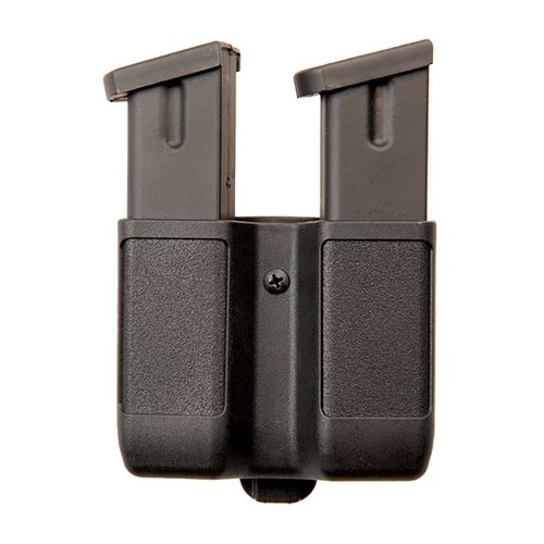 Le Double Mag Case BLACKHAWK offre une capacité double, un ressort de tension pour maintenir les chargeurs en sécurité et un clip de ceinture ajustable pour un confort optimal.