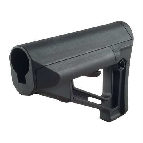 Le stock AR-15 STR de MAGPUL offre un confort supérieur avec des tubes de stockage de batterie, un verrouillage anti-lacet et une construction en nylon renforcé.