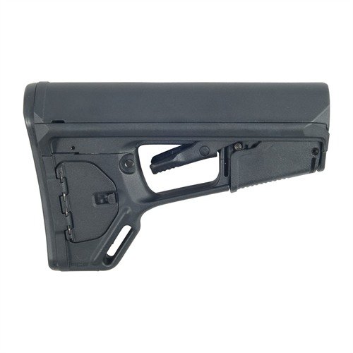 Le stock AR-15 ACS-L est léger et profilé pour une maniabilité optimale, avec un système de verrouillage anti-jeu et un compartiment de rangement intégré.