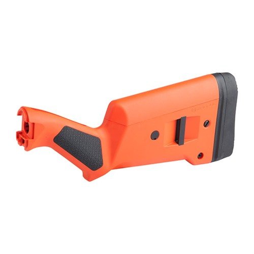 Le SGA Buttstock pour Remington 870 offre un ajustement de longueur, un pad anti-recul, et une ergonomie améliorée, disponible en plusieurs couleurs.