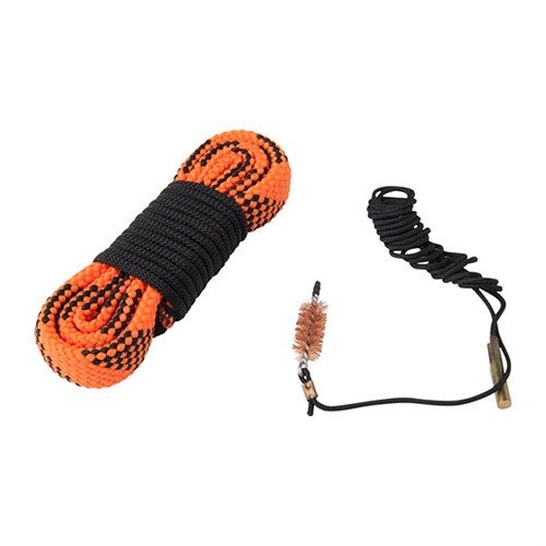Le KNOCKOUT 2-PASS GUN ROPE CLEANER rend le nettoyage de ton arme rapide et facile avec son système à deux passages, brosse incluse et corde lavable.