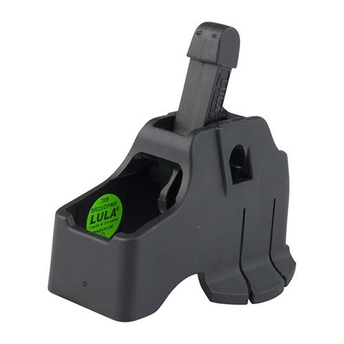 Le chargeur/unloader SR25/DPMS LULA en polymère léger et résistant facilite le chargement/déchargement des chargeurs tout en protégeant tes doigts et en prolongeant la durée de vie des chargeurs.