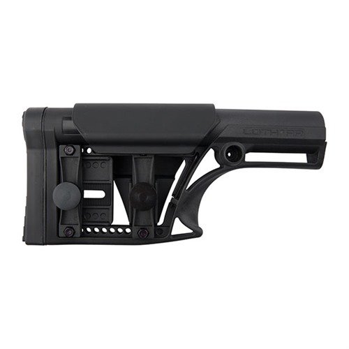 Le stock modulaire AR-15 en nylon renforcé offre un confort avec un appui-joue ajustable, une longueur de tir ajustable et un poids réduit pour une meilleure maniabilité.