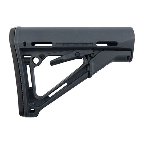 Le stock MAGPUL AR-15 CTR offre un ajustement rapide, un verrouillage sans jeu et un confort accru grâce à son corps en nylon polymère résistant.
