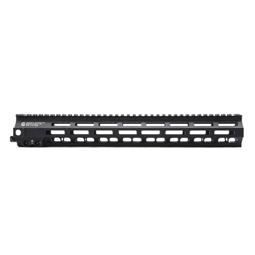 Le rail modulable MK-8 M-LOK de 15" est léger, ergonomique et permet de fixer des accessoires à intervalles de 45°, offrant robustesse et performance.