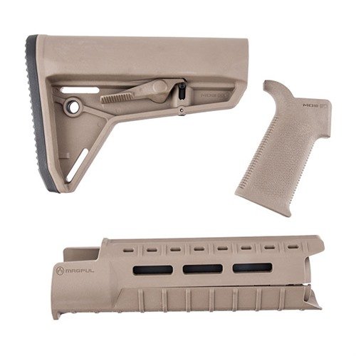 Améliore ton AR-15 avec le kit MOE-SL de Magpul : crosse ergonomique, garde-main léger avec slots M-LOK et poignée optimisée pour un contrôle optimal.
