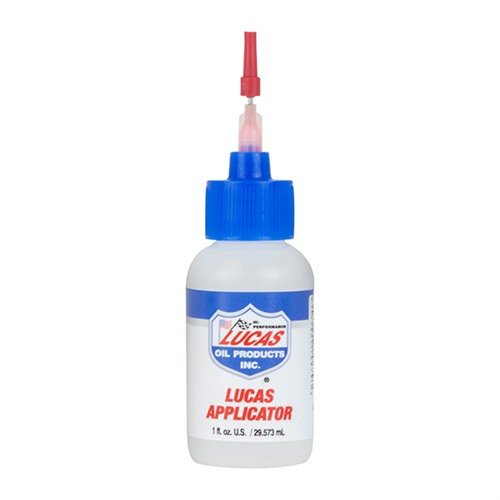 Le flacon applicateur Lucas Oil permet une application précise grâce à son embout en métal, idéal pour les lubrifiants et solvants dans des zones difficiles d'accès.