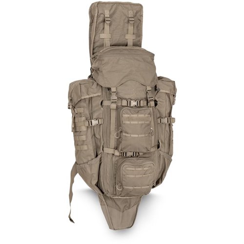Le Eberlestock G4 Operator Pack, idéal pour les snipers, offre 4,100 pouces cubes d'espace, un scabbard pliable et un cadre Intex II pour plus de stabilité.