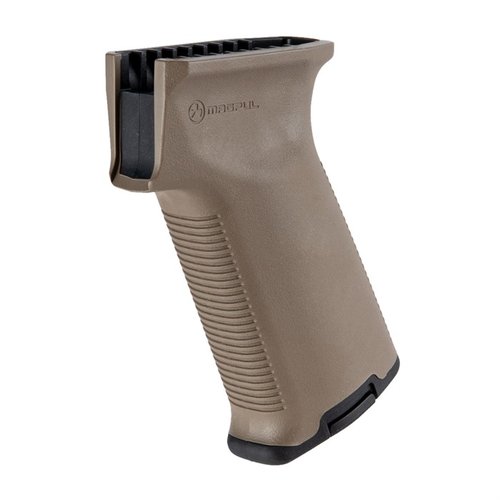 Améliore ton contrôle avec la MOE AK+ Grip, ergonomique et confortable, compatible avec les récepteurs AK renforcés et non renforcés, et personnalisable avec Magpul Grip Cores.