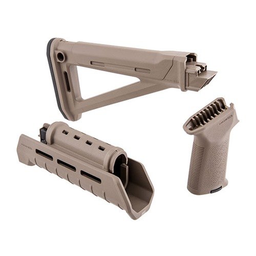 Améliore ton AK-47 avec le kit Magpul MOE : crosse fixe optimisée, garde-main M-LOK, et grip ergonomique pour un contrôle maximal et un confort accru.