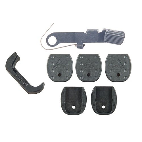 Le pack Vickers Glock facilite les changements de chargeur rapides avec un bouton de libération allongé et des plaques de fond antidérapantes pour une meilleure prise.