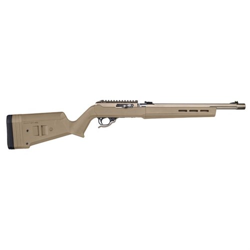 Le stock Magpul Hunter X-22 Takedown pour Ruger 10/22 offre un grip ergonomique, une longueur de crosse ajustable et des options de montage M-LOK pour accessoires.
