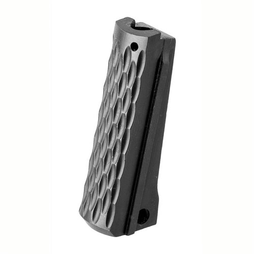 Le Mainspring Housing Fusion Pro-Series en acier CNC pour 1911 est robuste, avec un design Chain-Link et un fini noir, parfait pour les pistolets Government et Commander.