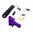 Kit arrêtoir et détente à face plate, réglage avant, violet