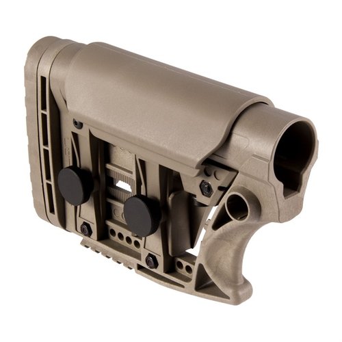 Améliore le confort de ton AR-15 avec cette crosse réglable Luth-AR, offrant des ajustements de longueur et d'angle, et un rail picatinny pour accessoires.
