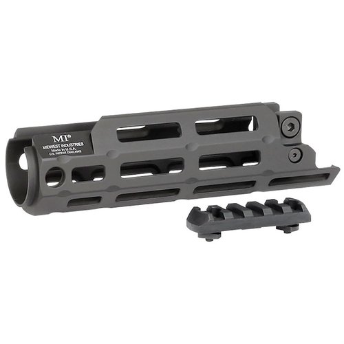 Améliore ton MP5M avec le handguard Drop-In M-LOK de Midwest Industries, en aluminium 6061, léger, résistant et avec 15 points d'attache M-LOK.